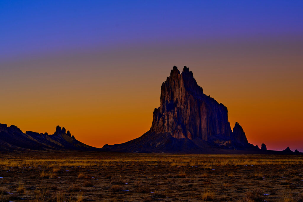 "Sacred Twilight – Shiprock Silhouette Fine Art Print"