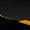 A single golden-lit dune ridge rises against pure black shadow at the first light of sunrise, Eureka Dunes, Death Valley National Park, California. Signature Series black-field fine art photograph. Fujifilm GFX medium format.