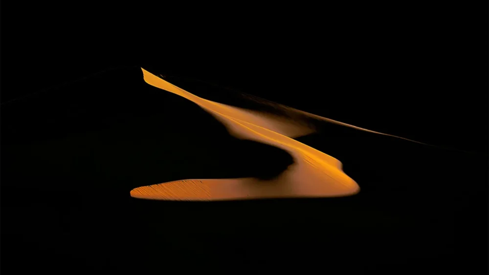 Gesture of Light — fine art photograph of sunrise over Eureka Dunes, Death Valley National Park, by Wes Prokopek. Limited edition of 15.